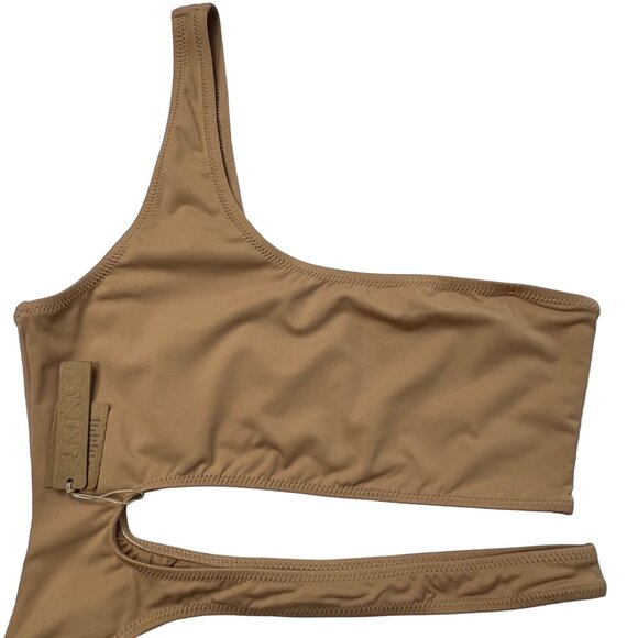 SKIMS Swim One Shoulder Monokini Ochre Womens Medium - Picture 4 of 13